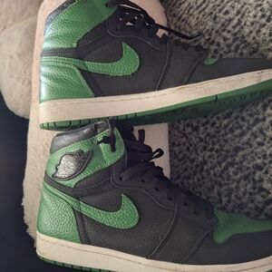 Jordan Green and Black High-Top Sneakers